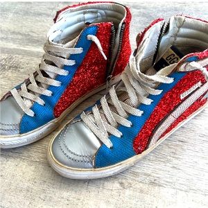 Golden goose slides red blue grey slides size 36